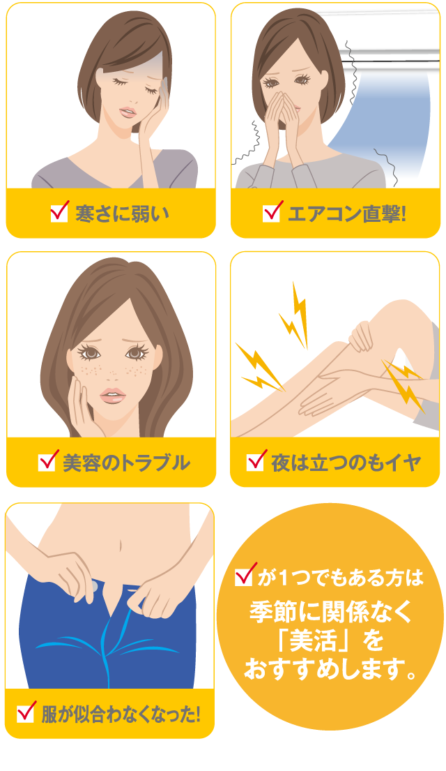 寒さに弱い  エアコン直撃！ 美容のトラブル 夜は立つのもイヤ 服が似合わなくなった！