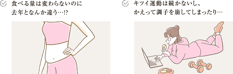 食べる量は変わらないのに去年となんか違う！？ キツイ運動は続かないし、かえって調子を崩してしまったり