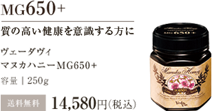 マヌカハニーMG650+